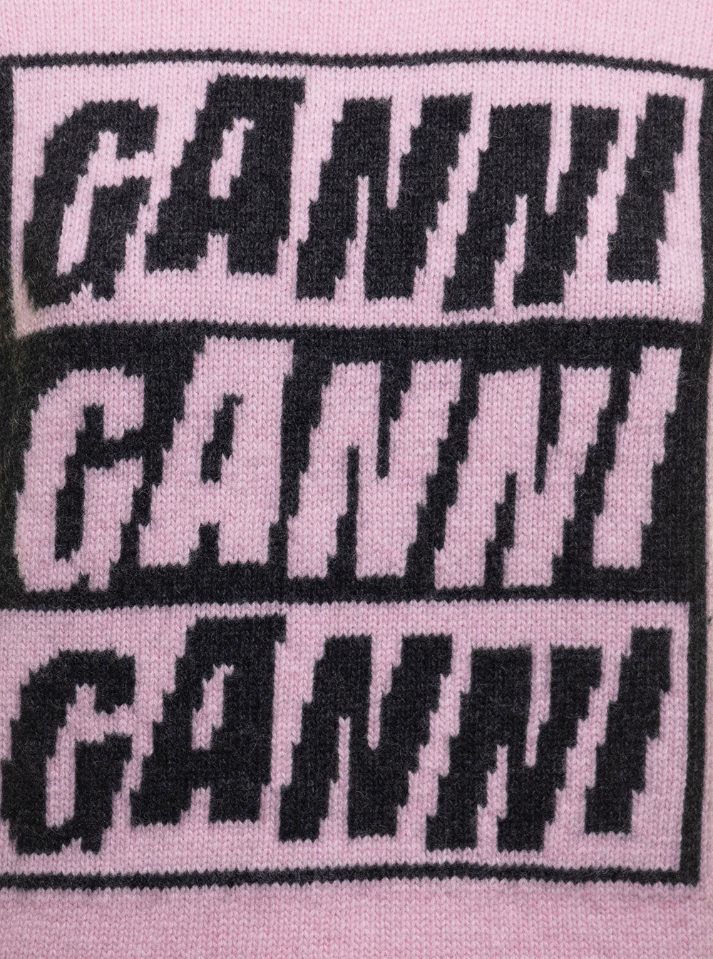 Pinkrecycled Fabric Vest With Logo Print Ganni Woman Pink Recycled Wool Polyamide Blazers