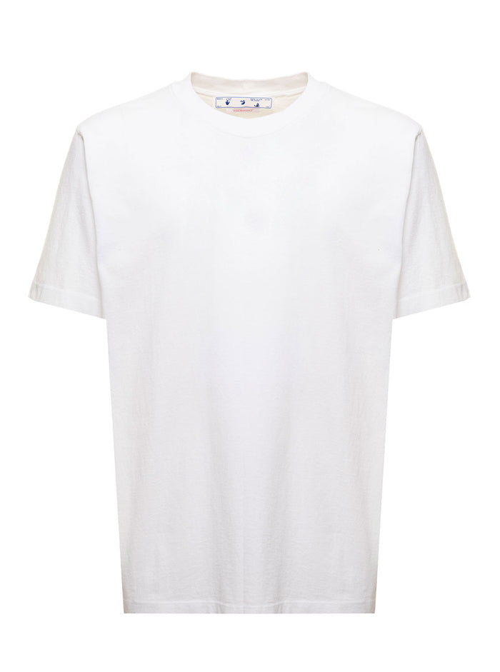Off White Mans Cotton T-Shirt With Caravaggio Print Tshirts And Polo Shirts