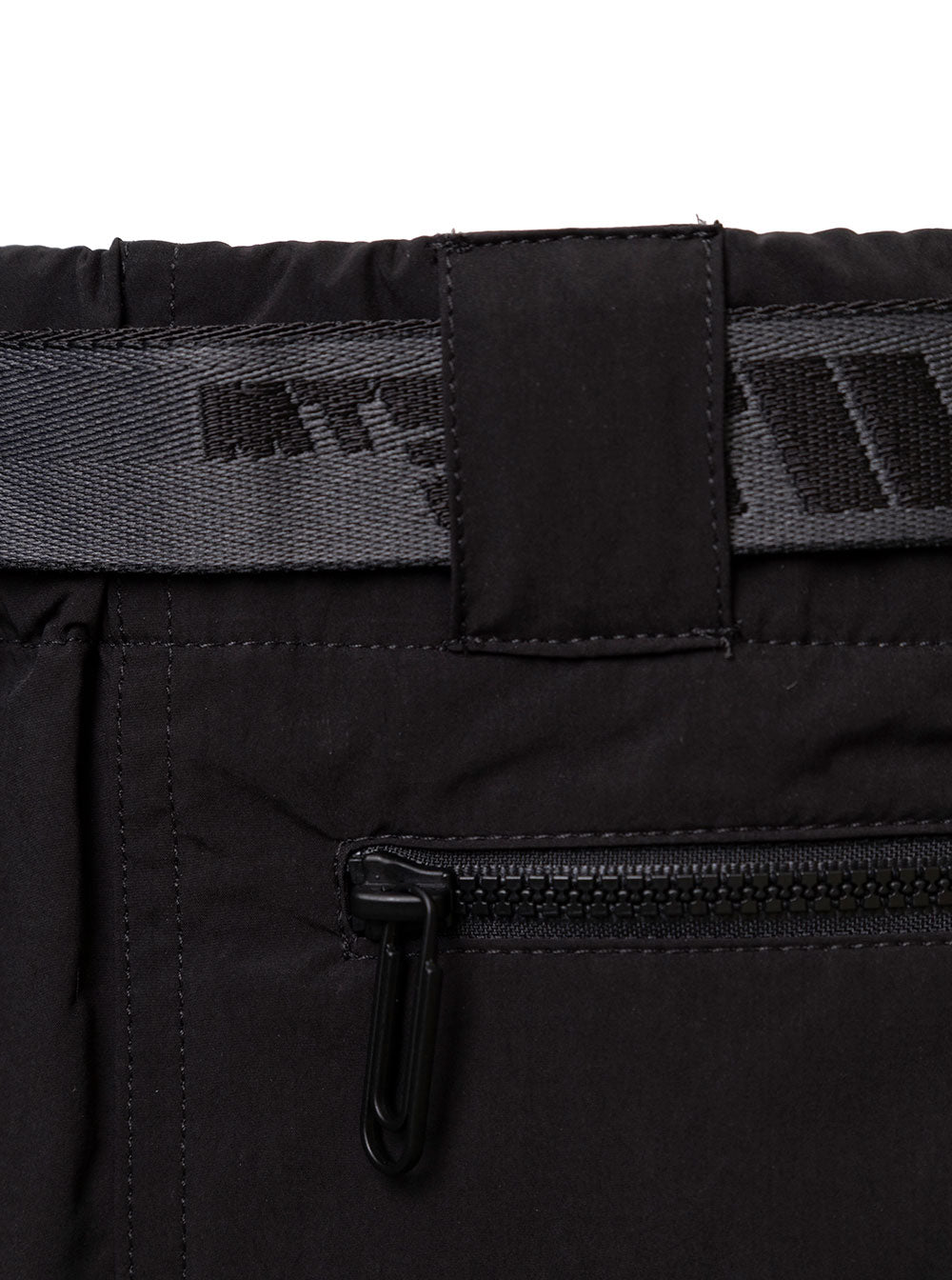 Off White Mans Indust Cargo Bermuda Shorts With Belt Black Polyester Polyamide And