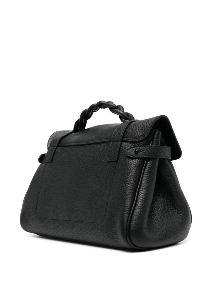 Alexa Heavy Black Leather Handbag Mulberry Woman Bovine Hand Bags