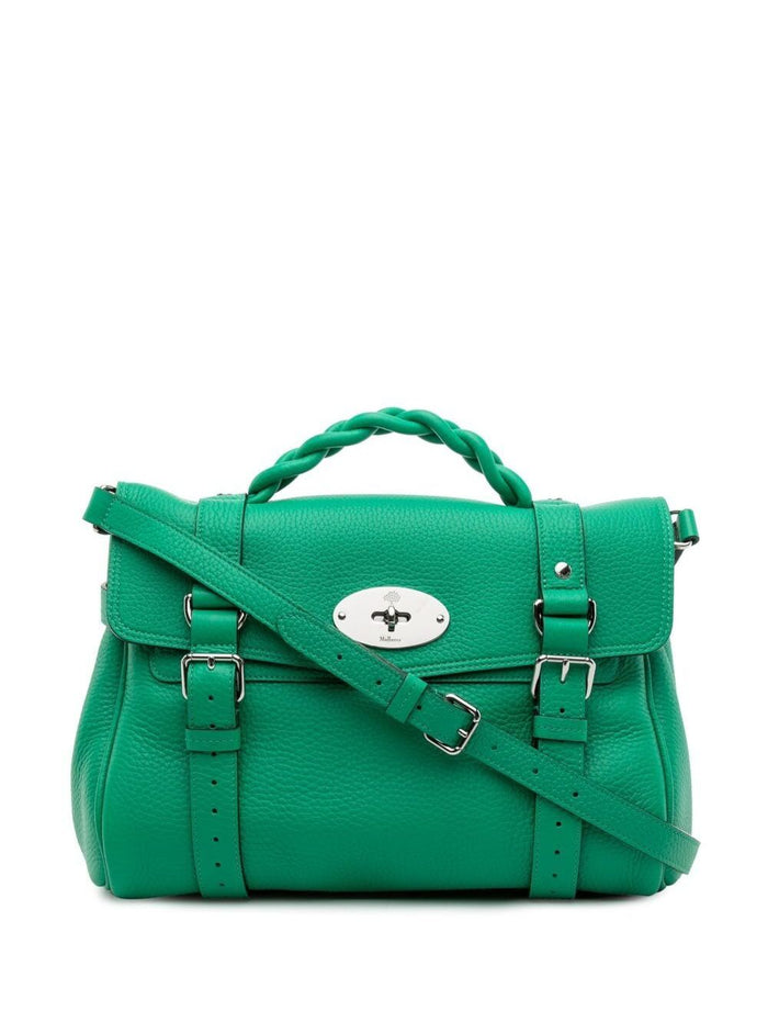 Alexa Heavy Green Leather Handbag Mulberry Woman Bovine Hand Bags