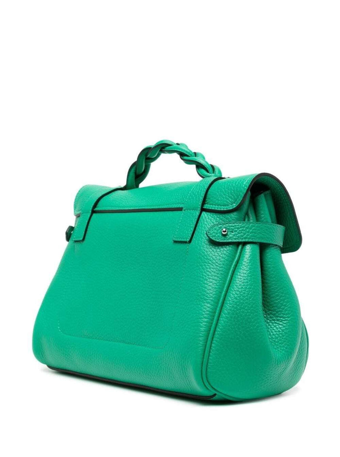 Alexa Heavy Green Leather Handbag Mulberry Woman Bovine Hand Bags