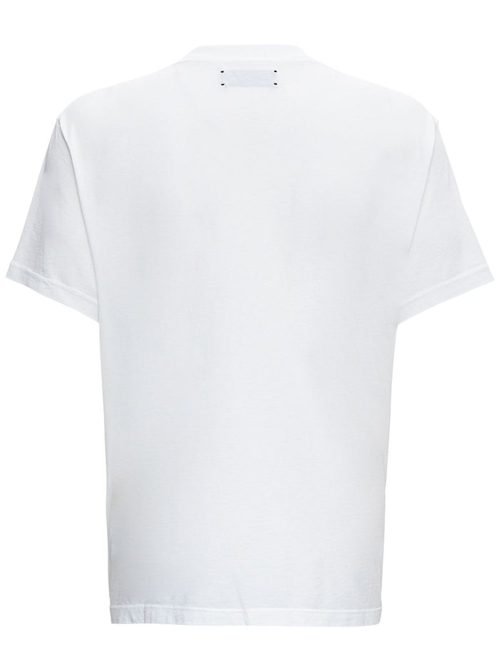 White Cotton T-Shirt With Logo Print Amiri Man Tshirts And Polo Shirts
