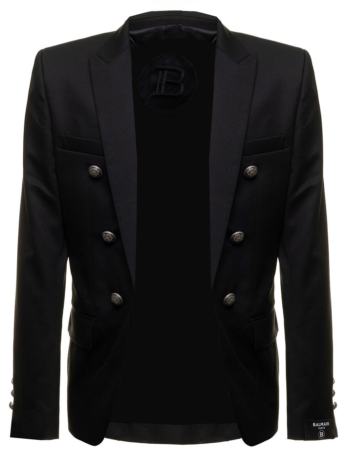 Double-Breasted Black Wool Jacket Blamain Man Blazers