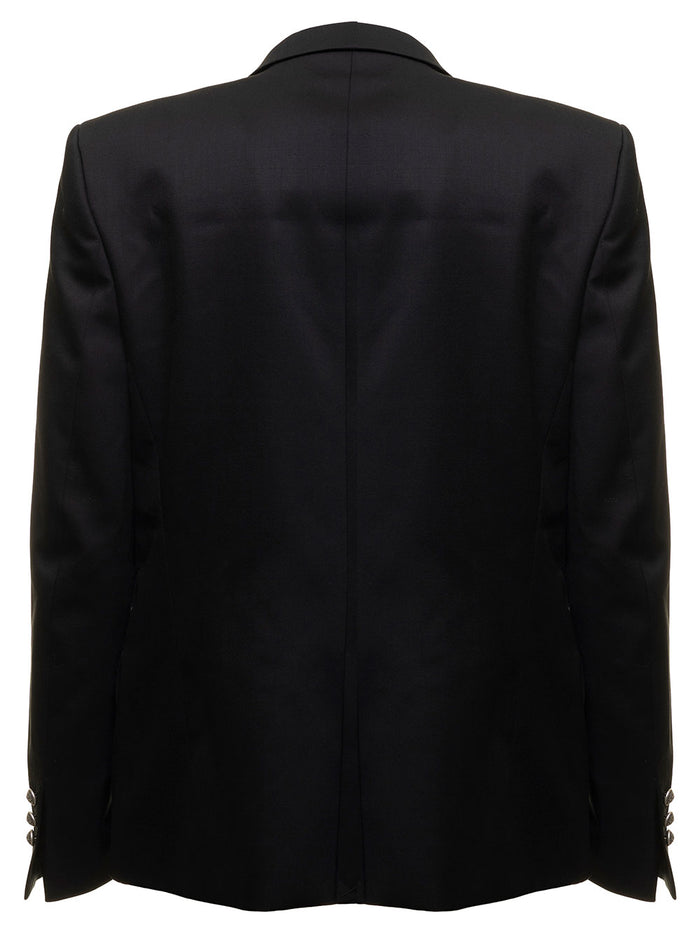 Double-Breasted Black Wool Jacket Blamain Man Blazers