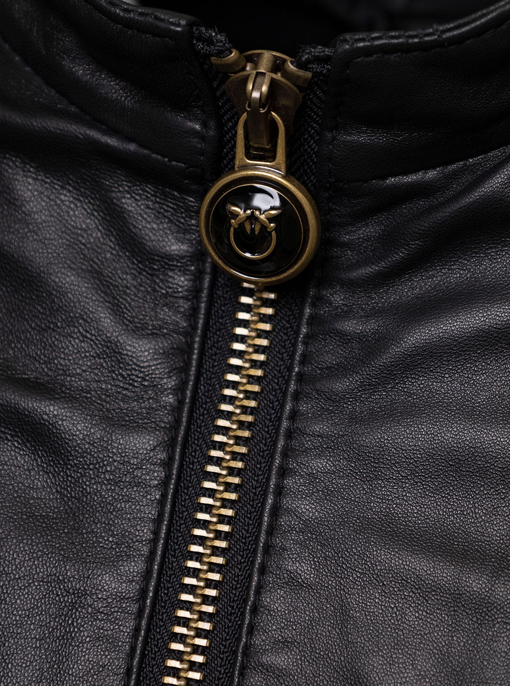 Gwenith Black Leather Jacket Pinko Woman Lamb