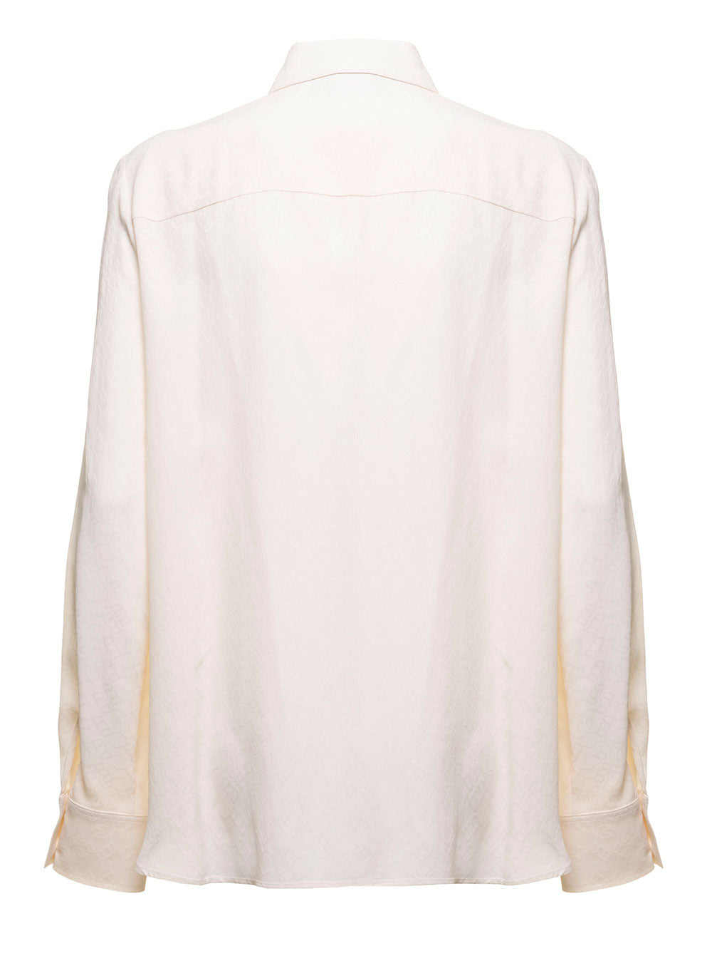 Ivory Colored Crepe De Chine Shirt Pinko Woman White Acetate Silk And Blouses