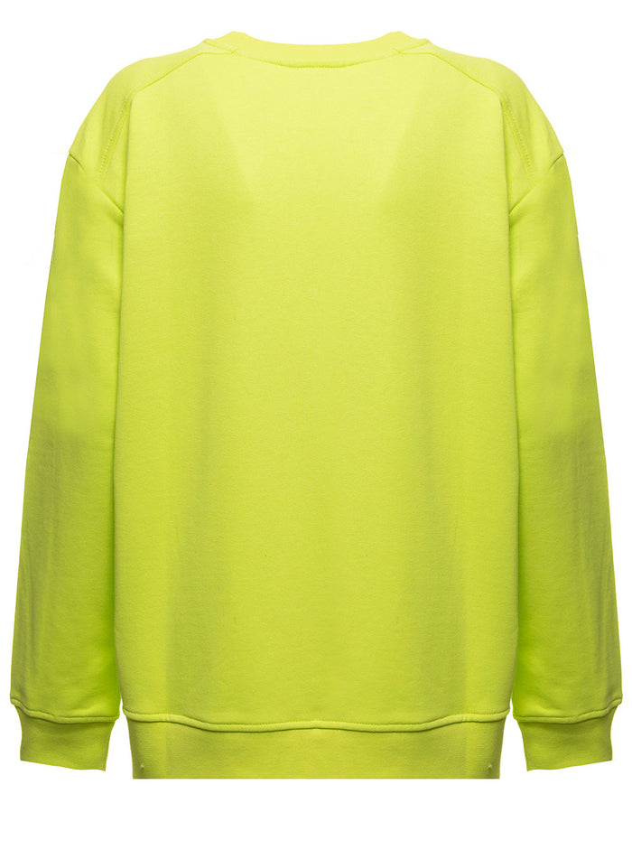 Isoli Software Organic Cotton Green Sweatshirt With Logo Ganni Woman Polyester Jersey