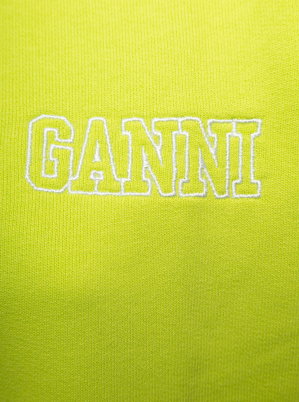 Isoli Software Organic Cotton Green Sweatshirt With Logo Ganni Woman Polyester Jersey