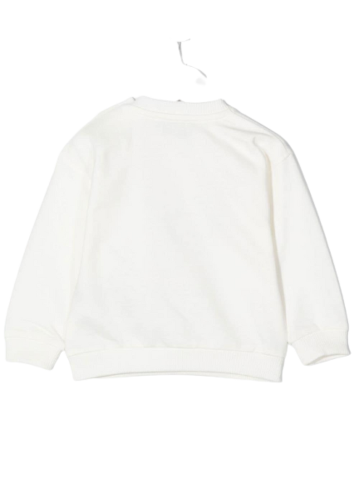 White Cotton Sweatshirt With Teddy Bear Print Moschino Kids Baby Boy Jersey