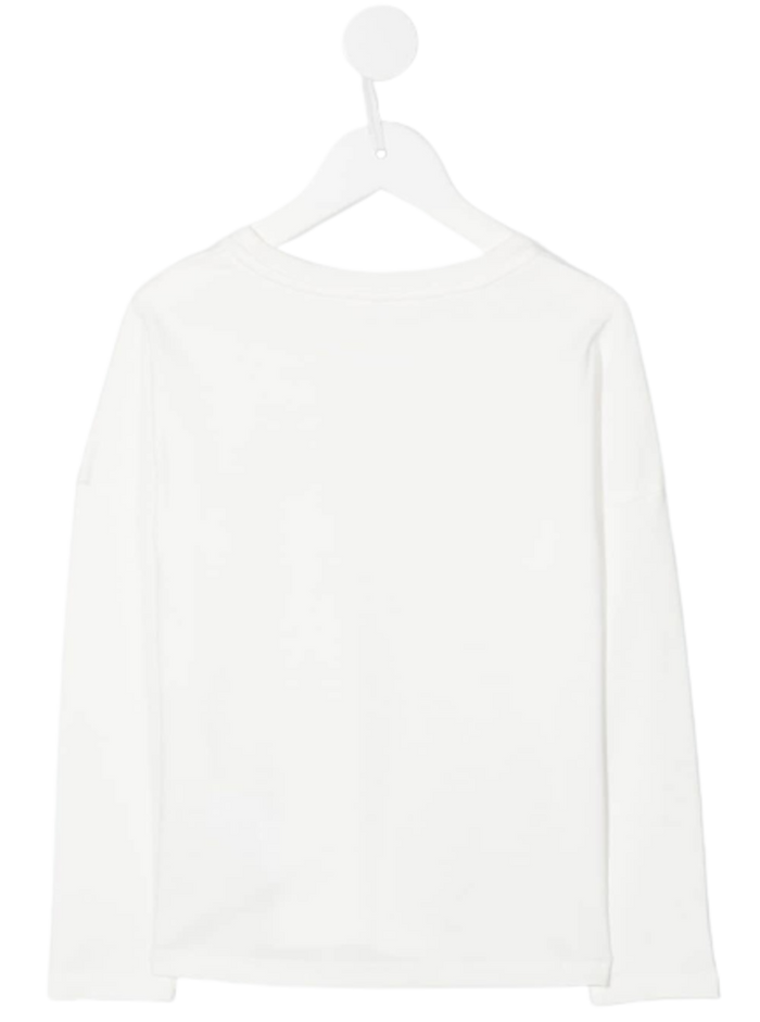 White Cotton Long-Sleeved T-Shirt With Logo Chloé Kids Girl Jersey