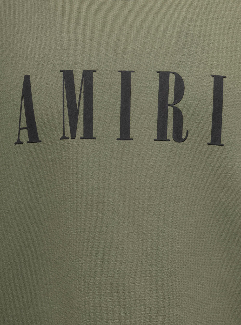 Green Cotton Crew Neck Sweatshirt With Logo Print Amiri Man Sweatshirts