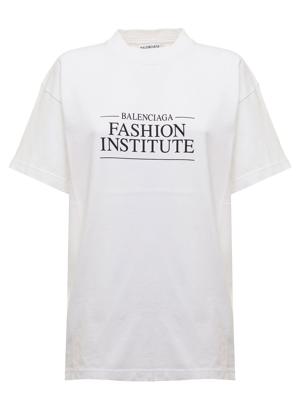 Fashion Institute White Cotton T-Shirt Balenciaga Woman Tshirts And Polo Shirts