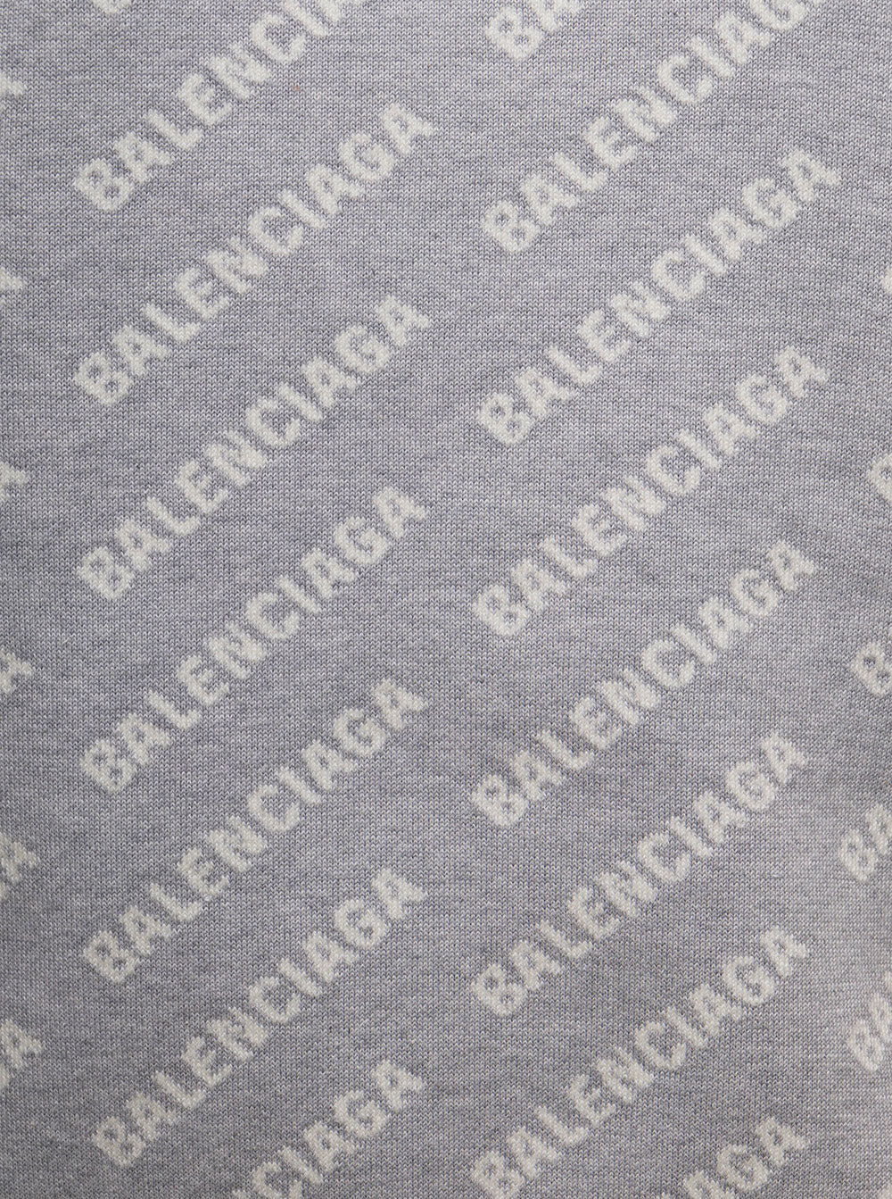 Trama Logo Grey Wool Sweatshirt Balenciaga Woman Cotton Polyester Virgin Sweatshirts