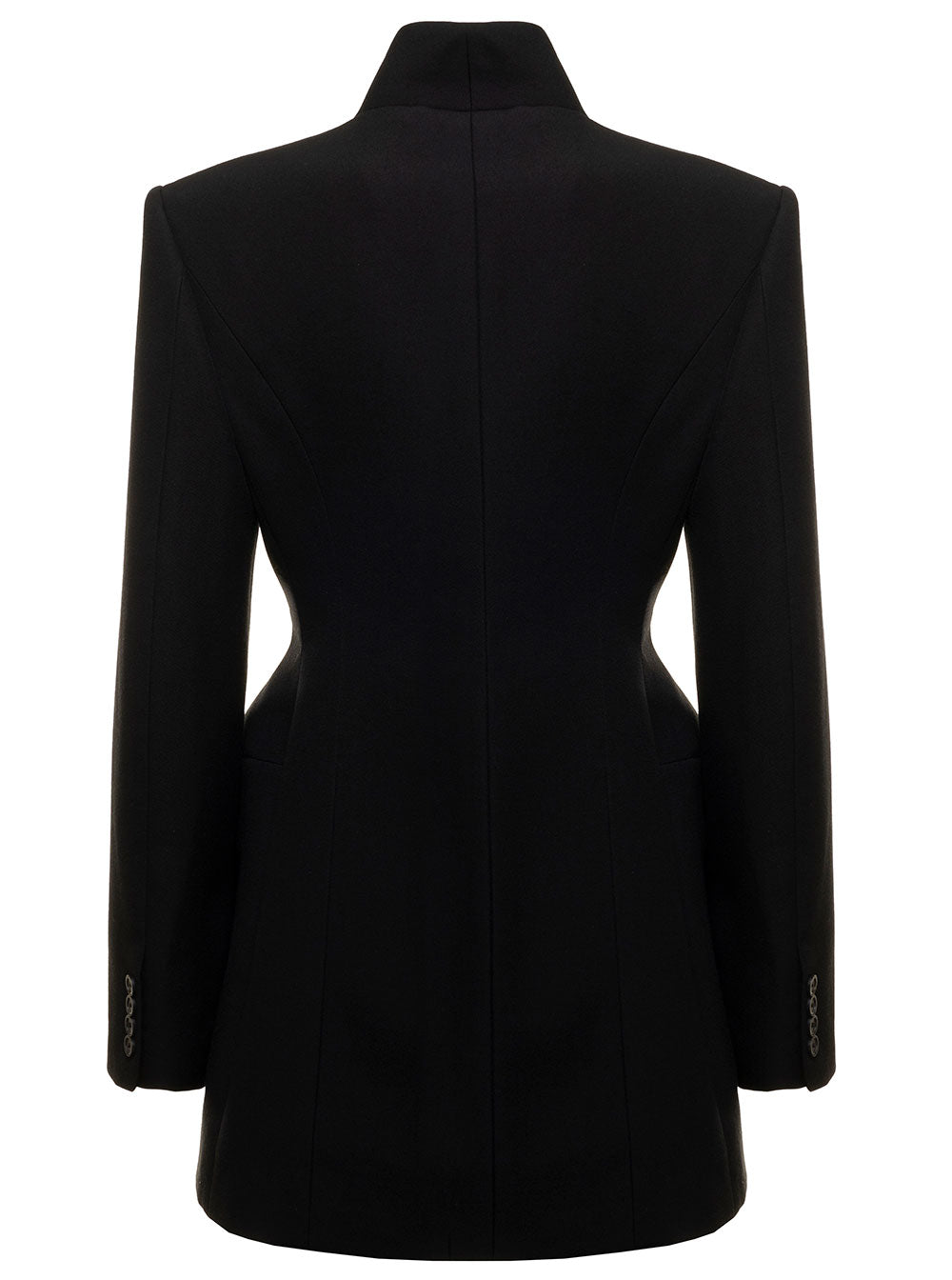 Hourglass Black Organic Wool Double Breasted Blazer Balenciaga Woman Blazers