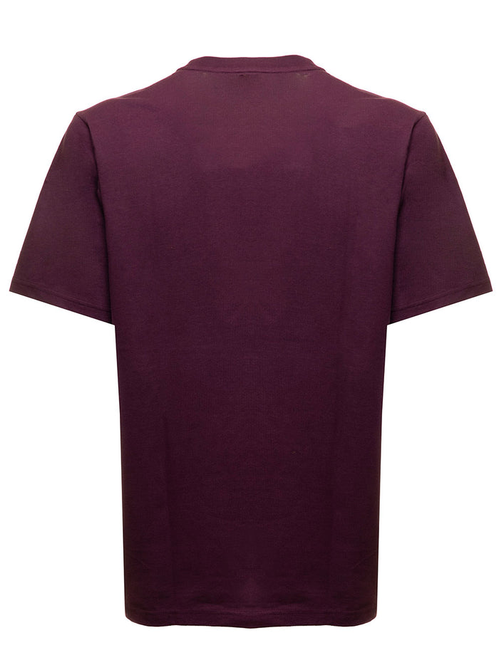 Burgundy Colored Cotton T-Shirt With Logo Print Dickies Man Violet Tshirts And Polo Shirts