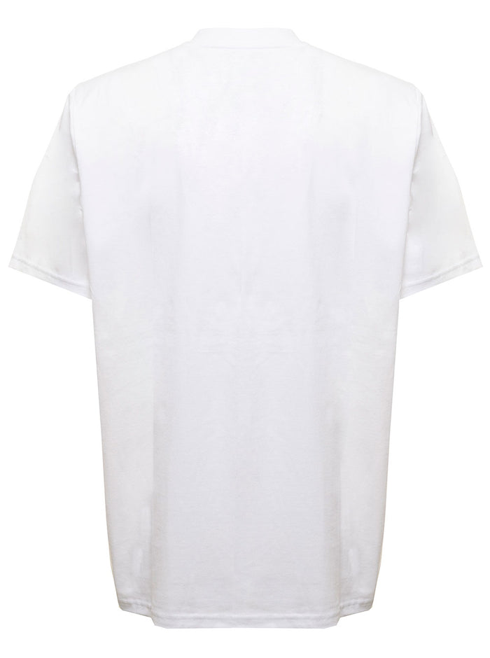 White Cotton T-Shirt With Logo Print Dickies Man Tshirts And Polo Shirts