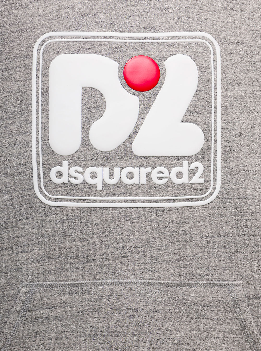 Melange Grey Cotton Hoodie With Logo D-Squared2 Man Sweatshirts