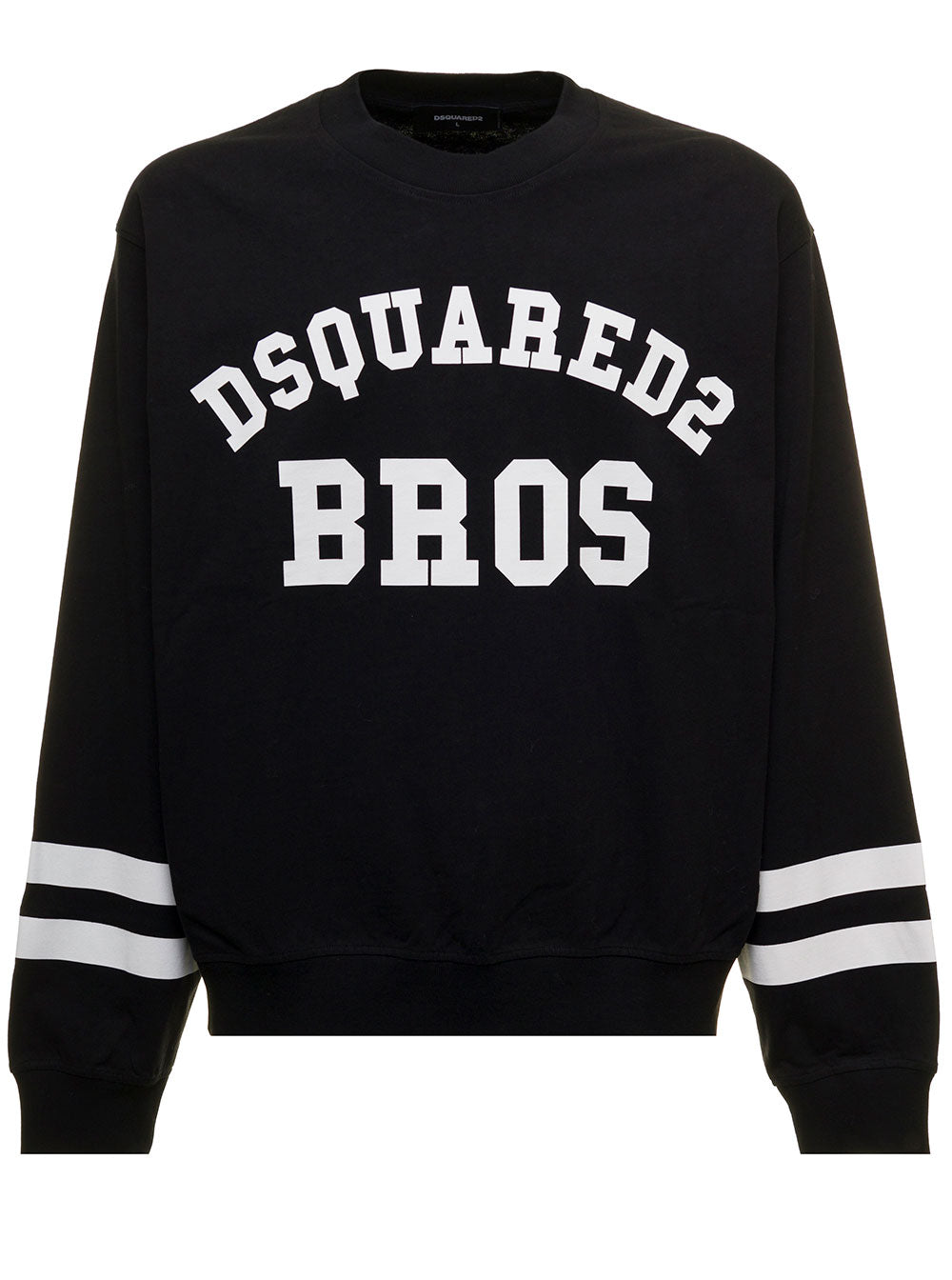 Black Cotton Sweatshirt With Logo D-Squared2 Man Sweatshirts