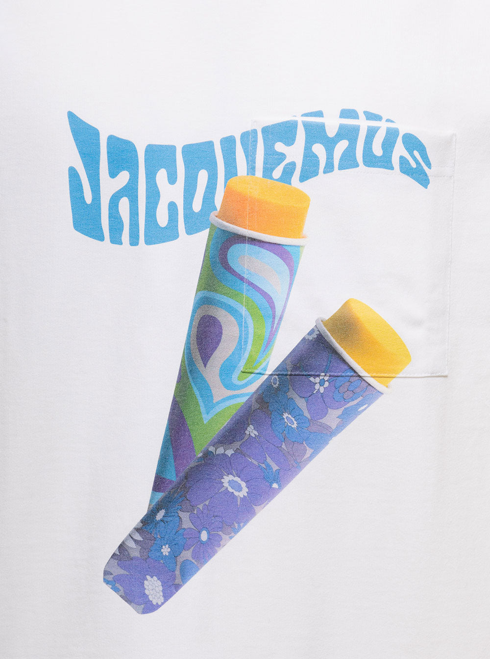 Le T-Shit Paisley White Cotton T-Shirt Jacquemus Man Tshirts And Polo Shirts