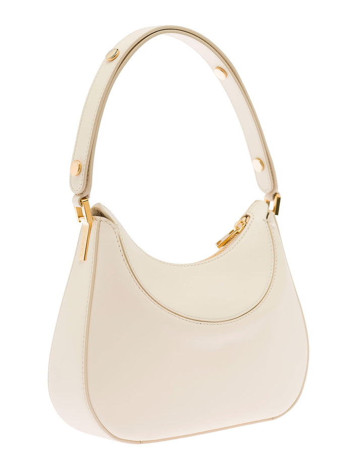 Slim Hobo Pink Leather Handbag With Logo Marni Woman White Calf Shoulder Bags
