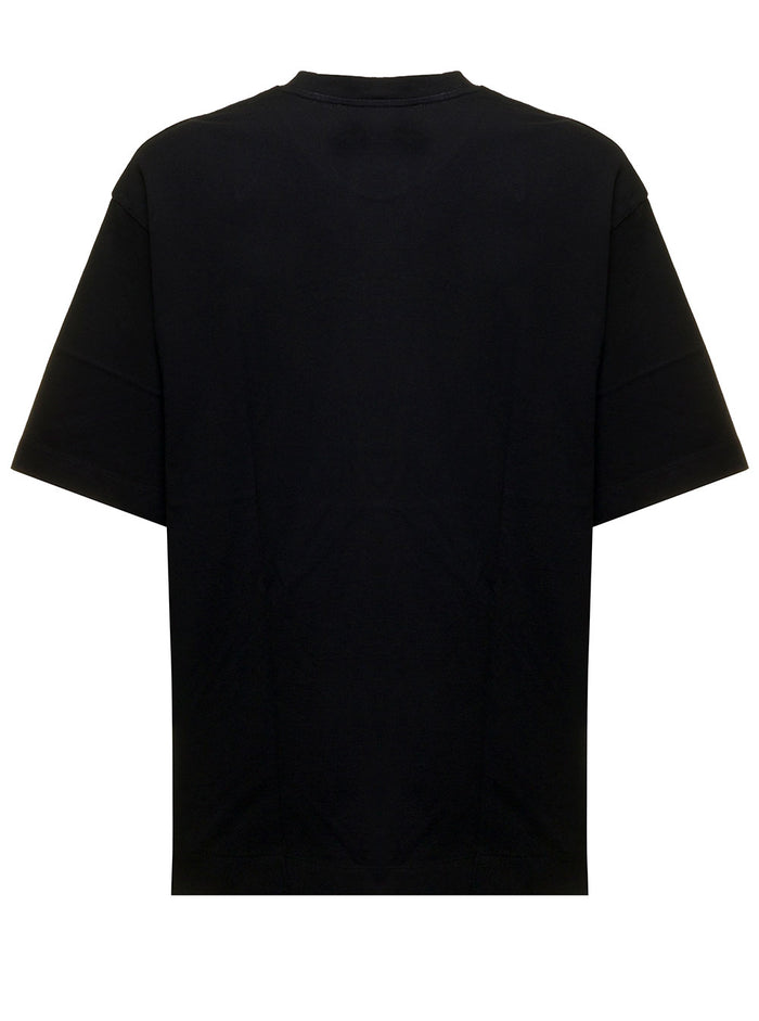Black Cotton T-Shirt With Spray Helv Over Skate Print Off White Man Tshirts And Polo Shirts