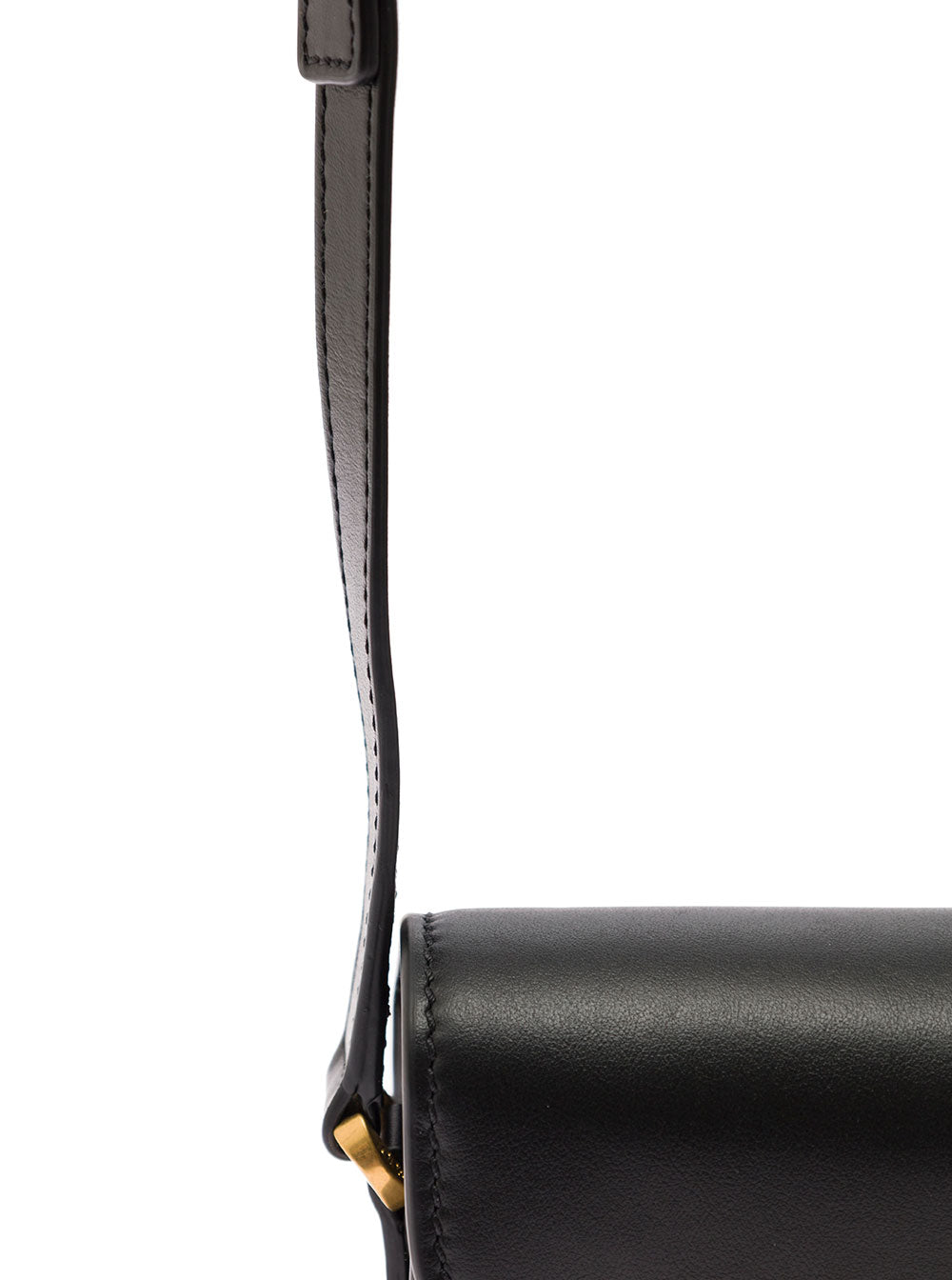 Black Leather Crossbody Bag With Metal Buckle Tods Woman Calf