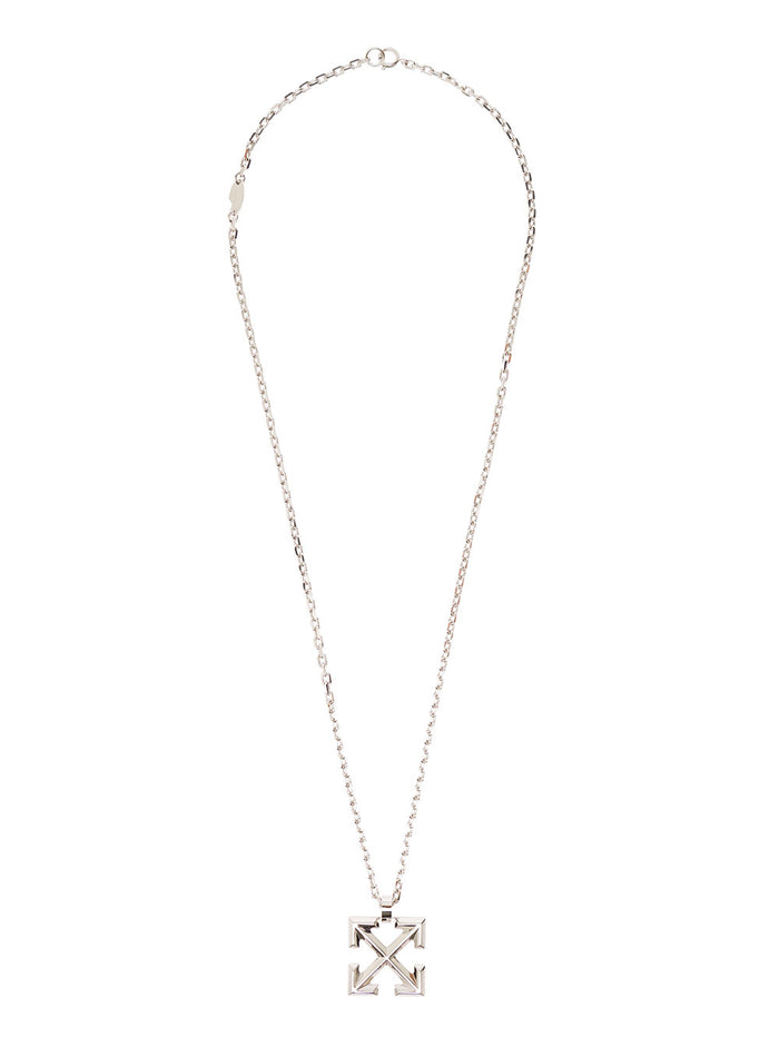 Brass Necklace With Arrow Pendant Detail Jil Sander Man Metallic Necklaces