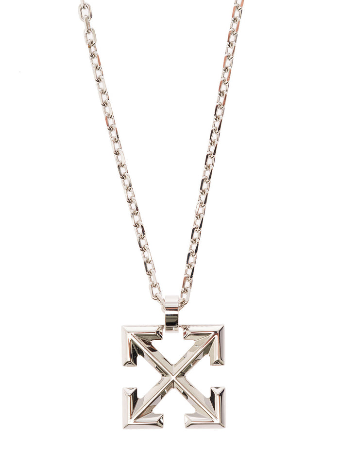 Brass Necklace With Arrow Pendant Detail Jil Sander Man Metallic Necklaces