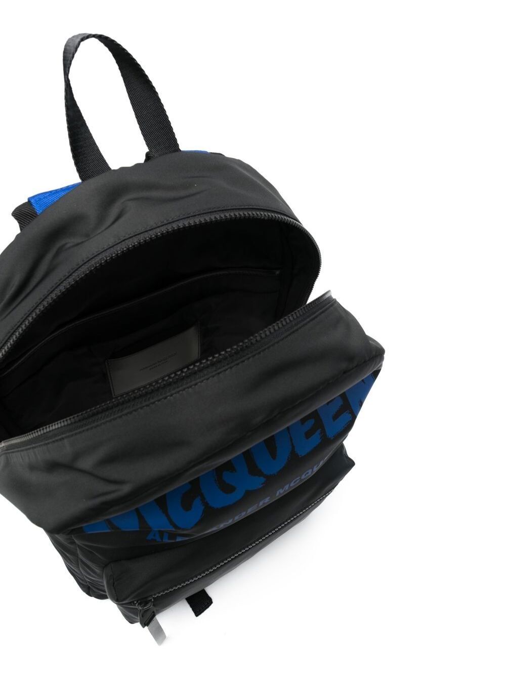 Zaino Metropolitan Nylon Nero Con Stampa Logo Uomo Alexander Mcqueen Black Calf Backpacks And Belt Bags