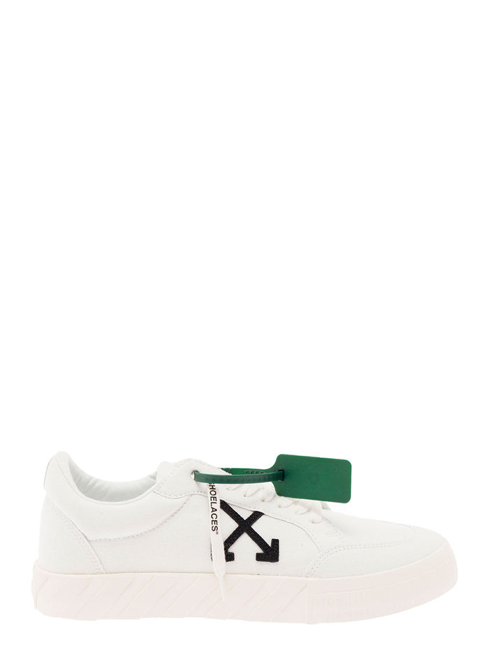 Low Vulcanized White Cotton Sneakers Off Man
