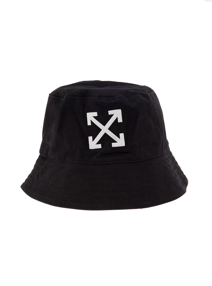 Arrow Black Cotton Bucket Hat Off White Man And Gloves