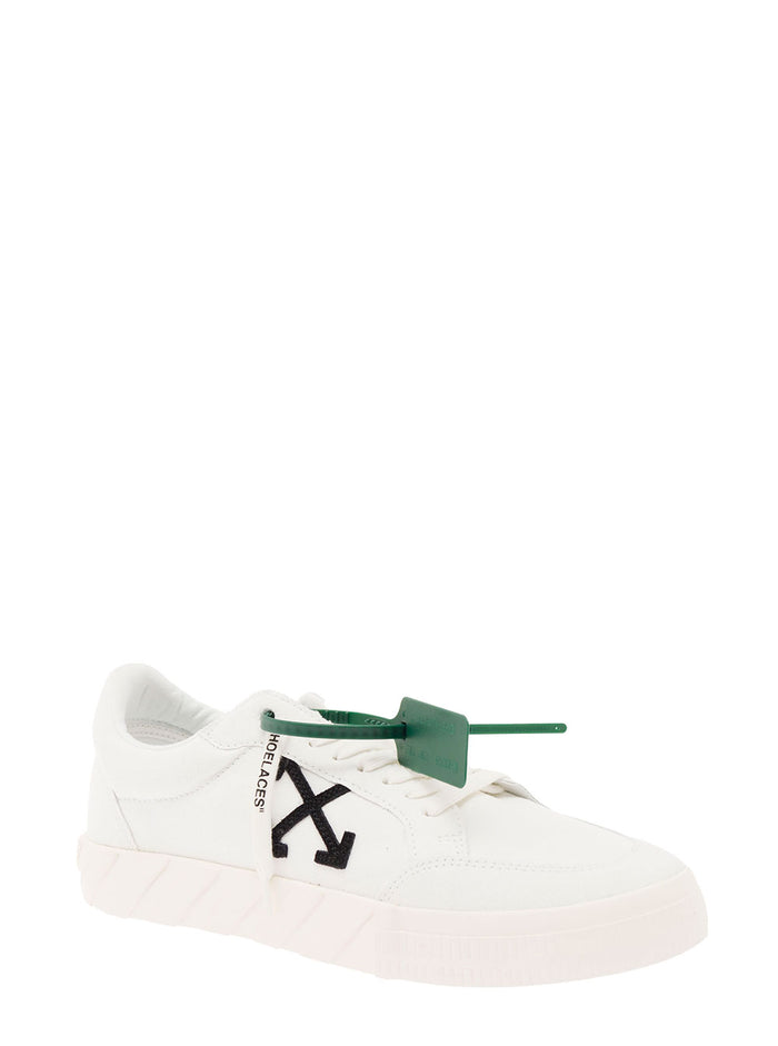 Low Vulcanized White Cotton Sneakers Off Man