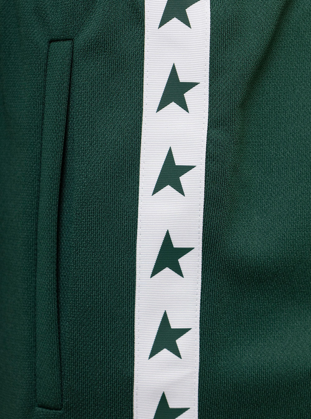 Green Technical Fabric Track Joggers With Logo Golden Goose Man Polyester Trousers