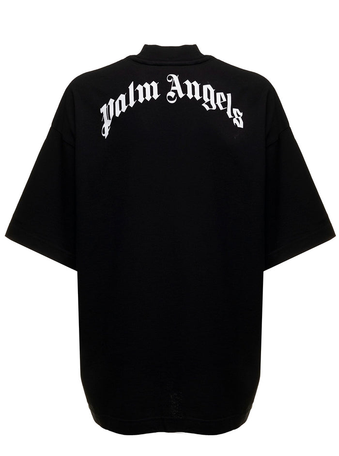 Bear Loose Black Cotton T-Shirt Palm Angels Woman Tshirts And Polo Shirts