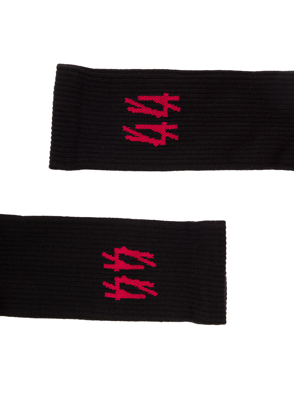 Black Cotton Socks With Logo 44 Label Group Man Polyamide Elastane Underwear