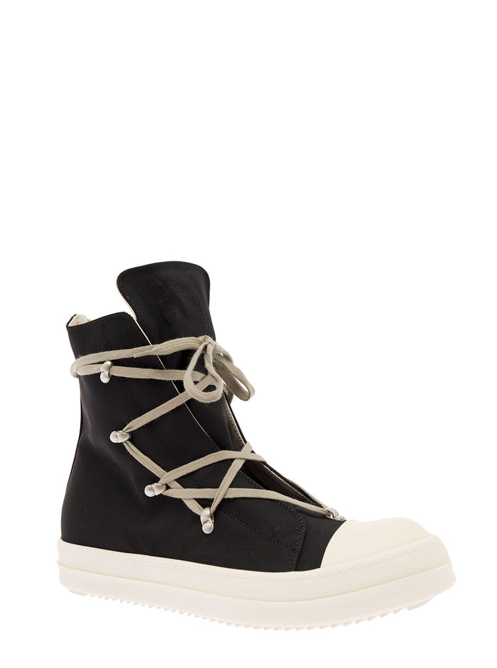 Hexa Cotton And Nylon Black Sneakers With Laces Drkshdw Man