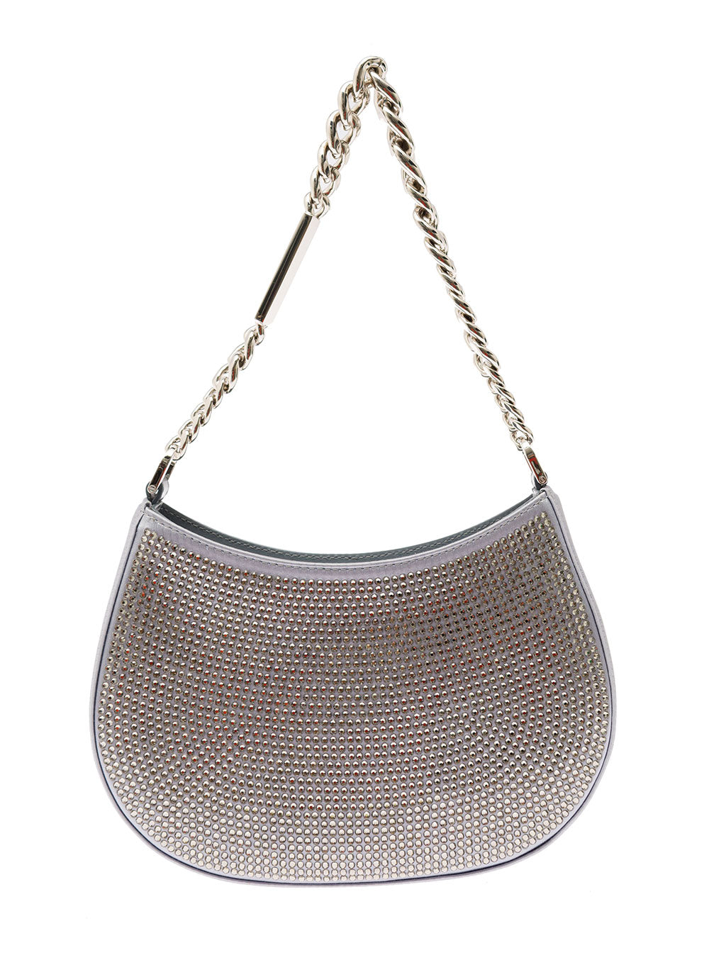 Hobo Silver Colored Satin Handbag With Strass Lanvin Woman Metallic Viscose Woven Silk Shoulder Bags