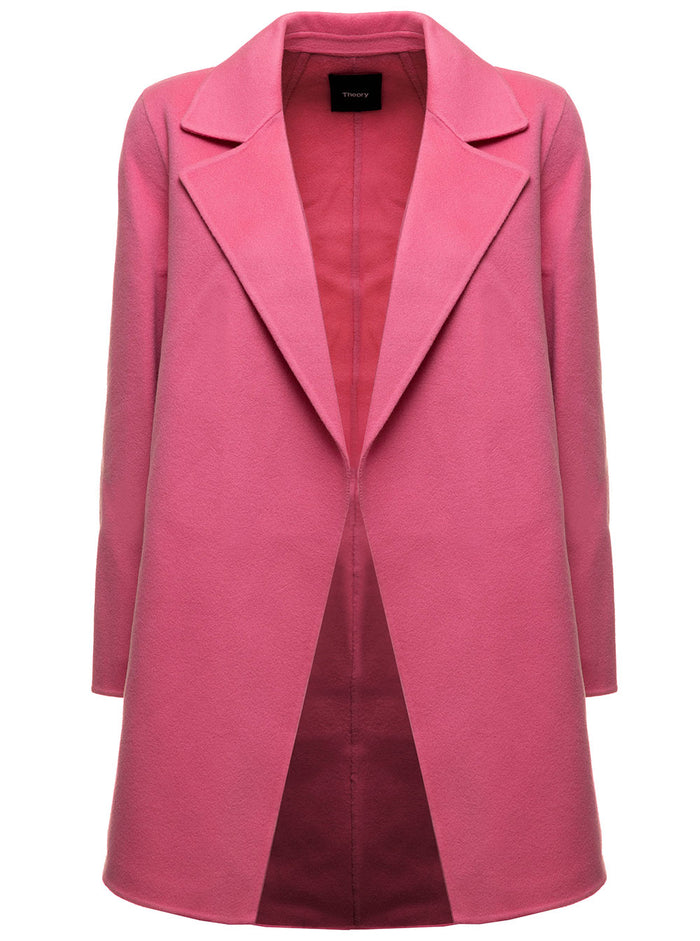Clairene Wool And Cashmere Pink Coat Theory Woman