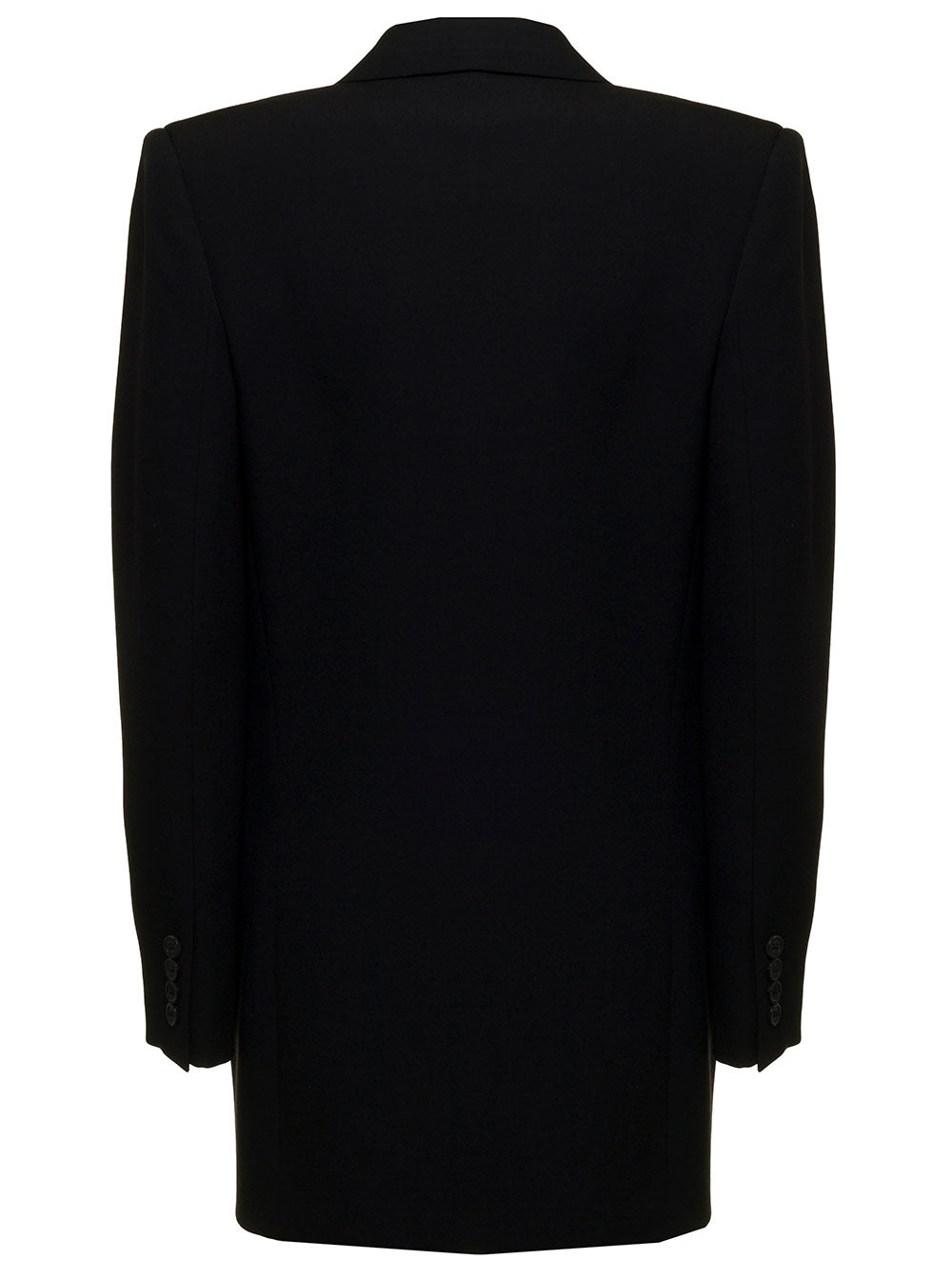 Saint Laurent Womans Single Breasted Black Wool Blazer Blazers