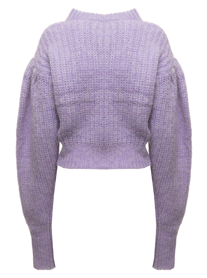 Adley Lilac Merino Wool Sweater With Logo Rotate Woman Violet Jersey