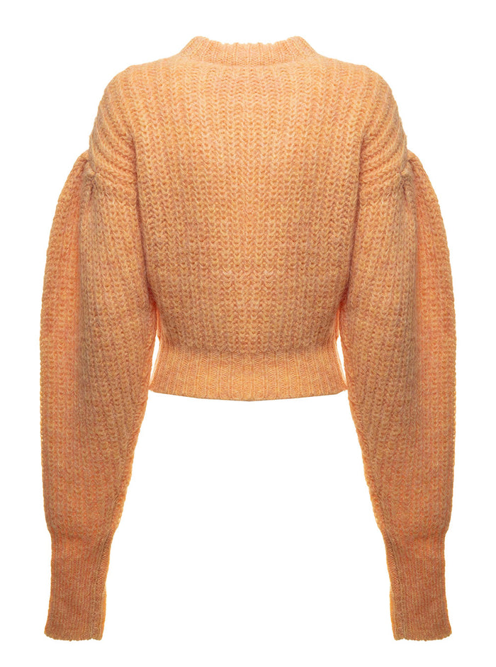 Adley Orange Merino Wool Sweater With Logo Rotate Woman Jersey