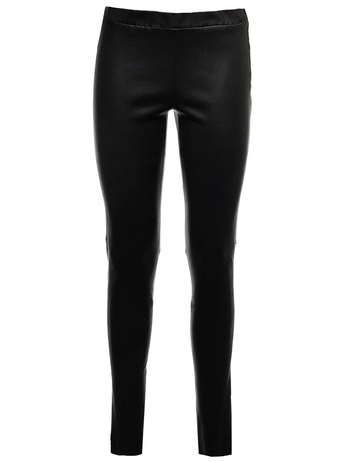 Nos Roche Black Stretch Leather Leggings Arma Woman Lamb Trousers