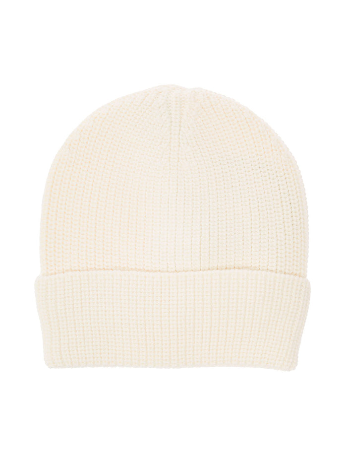 White Wool Hat With Logo Barrow Man Acrylic And Gloves