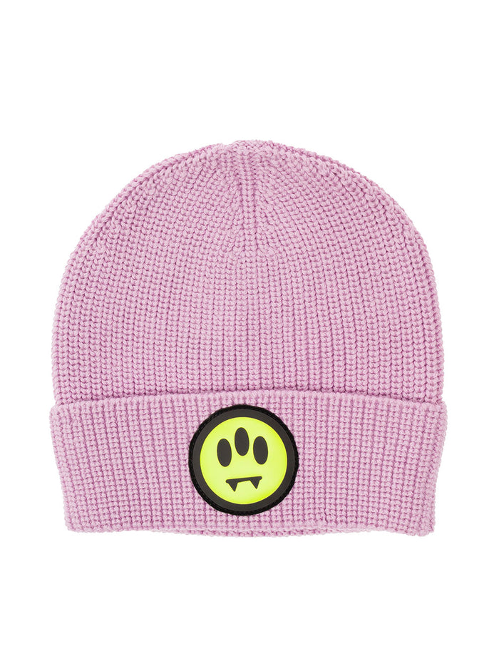 Pink Wool Hat With Logo Barrow Woman Acrylic And Gloves