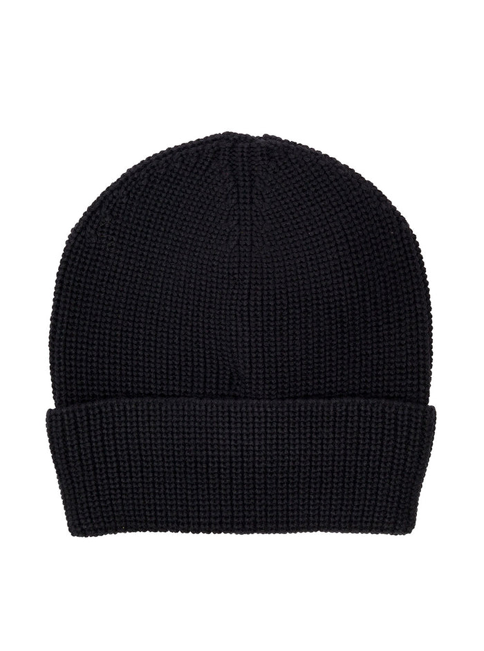 Black Wool Hat With Logo Barrow Man Acrylic And Gloves