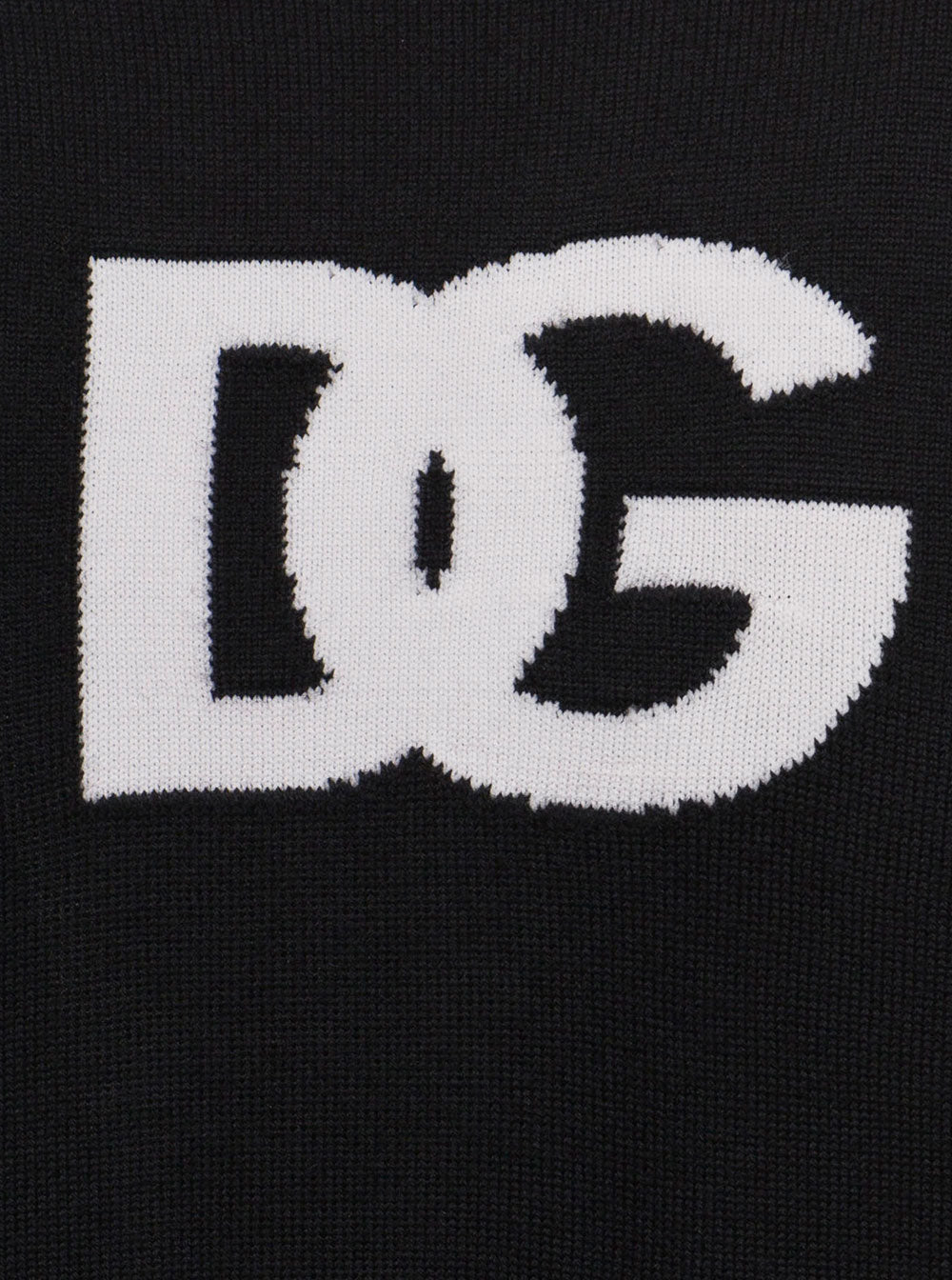 Dolce & Gabbana Man Black Wool Sweater With Logo Polyester Virgin Jersey