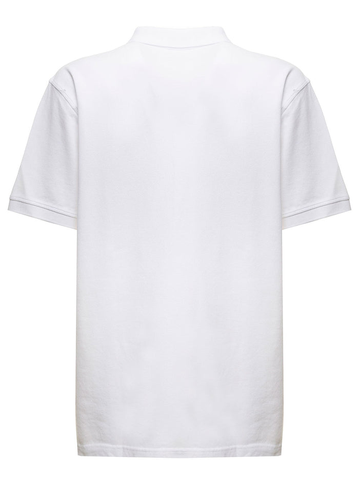Black Polo Shirt Piquet With Broke Flower Crest Embroidey To The Ches Kenzo Man White Cotton Tshirts And