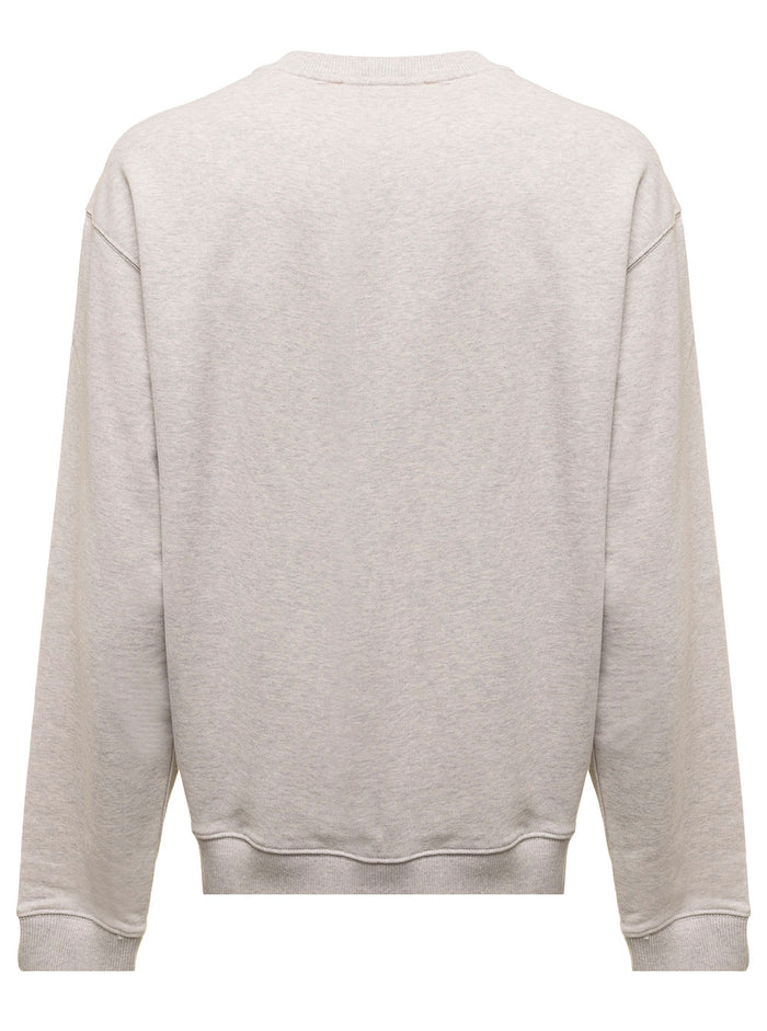 Grey Sweatshirt Light Fllece With Broke Flower Embroidery To The Chest Kenzo Man Cotton Sweatshirts