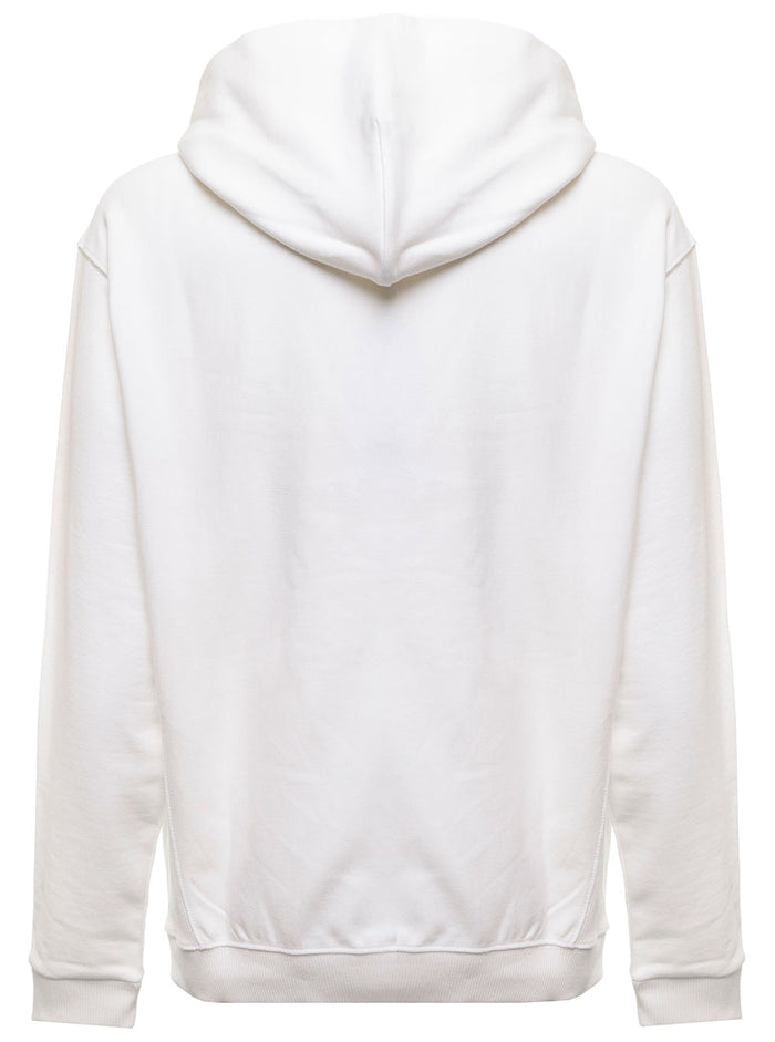 White Akae Bowing Tiger Hoodie Cotton With Print And Logo Patch Kenzo Man Sweatshirts